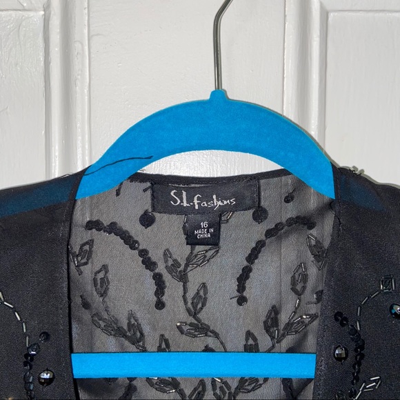 Black dress with shall - S.L fashions - Size 16 - Picture 3 of 4